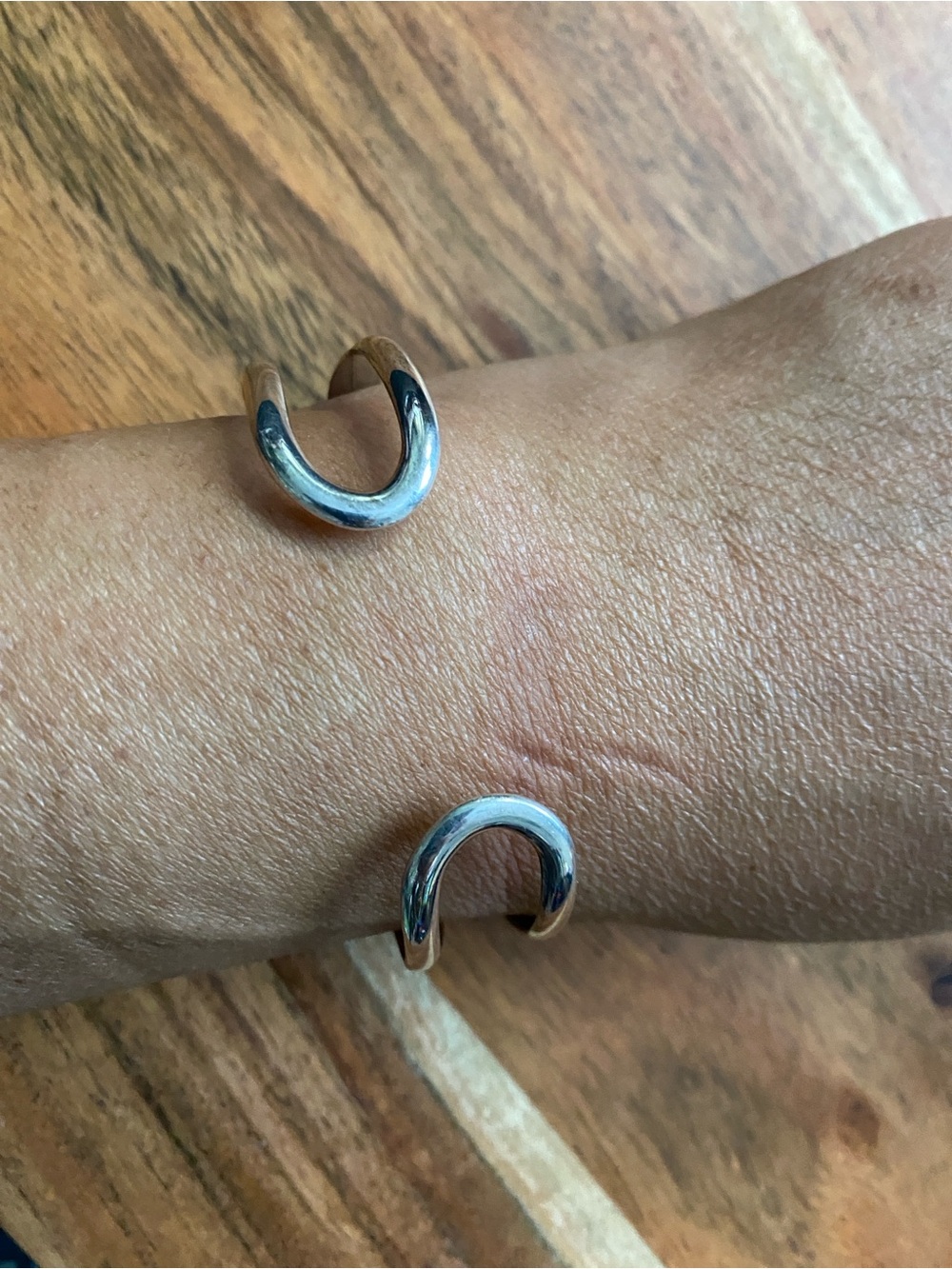 925 sterling silver modern cuff bangle vintage - Picture 6 of 6